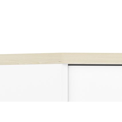 Noční stolek BUBO 69x51 cm bílá/světlý buk