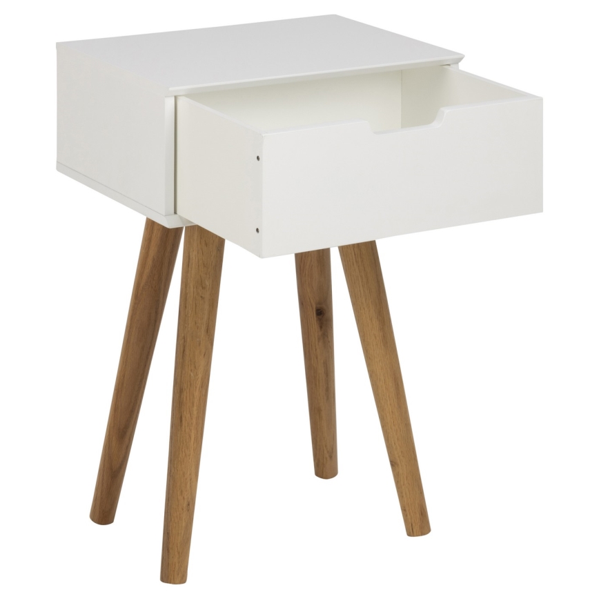 Noční stolek CARLY 40x30 cm dub/bílá