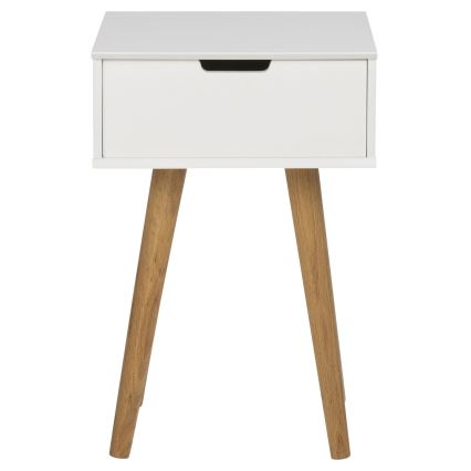 Noční stolek CARLY 40x30 cm dub/bílá