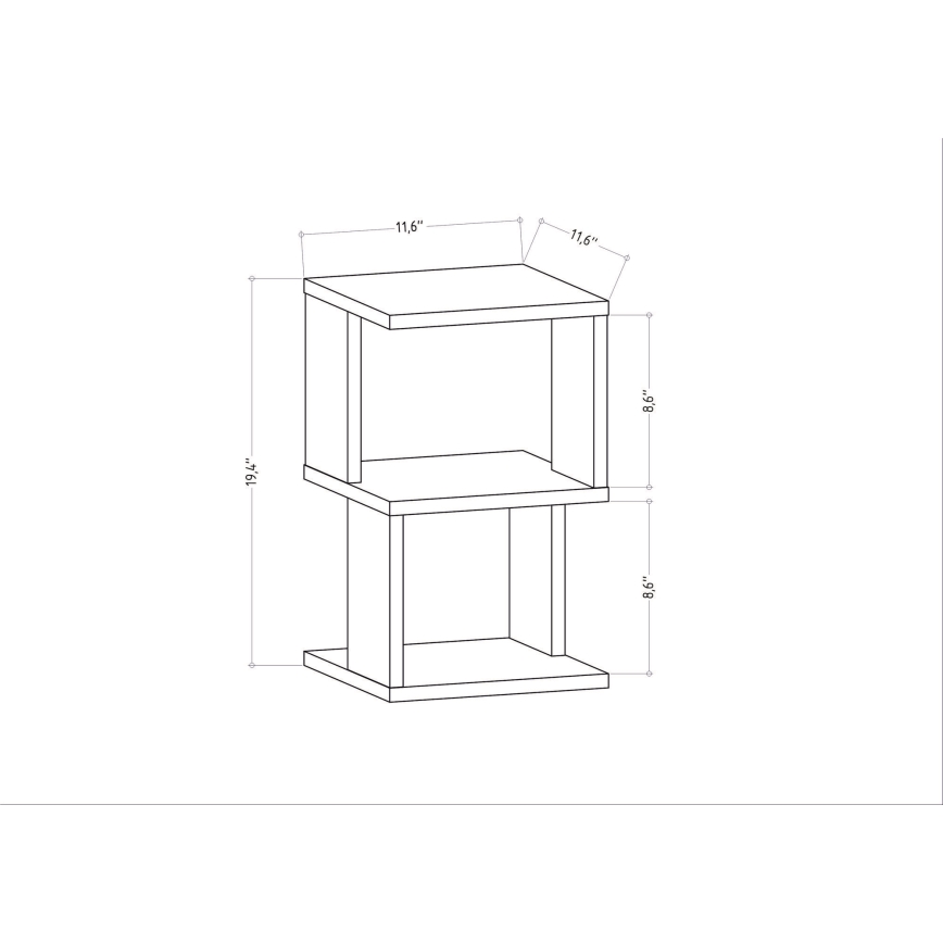 Noční stolek CARTER 30x30 cm bílá
