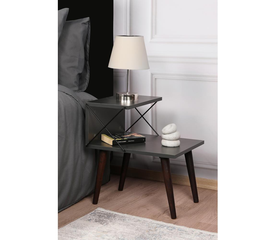  Noční stolek CROSS 55x50 cm antracit 