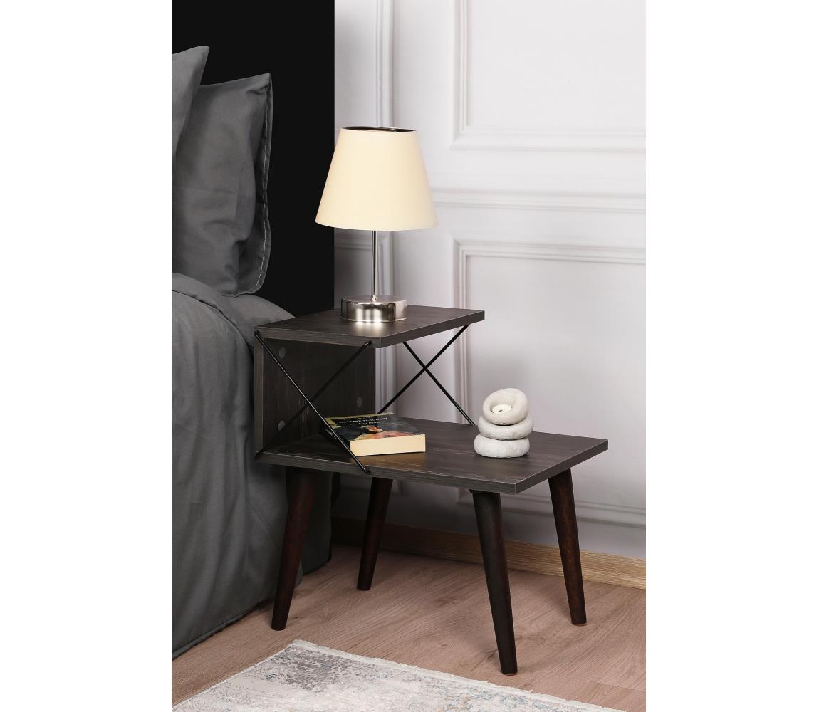Asir Noční stolek CROSS 55x50 cm hnědá AS1225