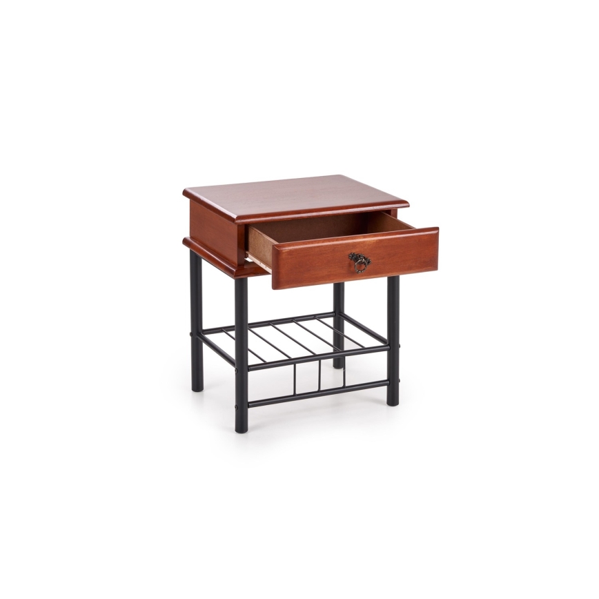 Noční stolek FIONA 48x37 cm hnědá/černá