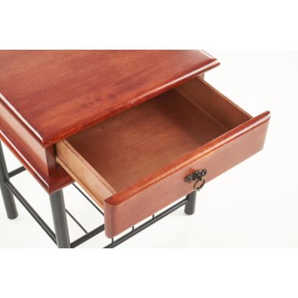 Noční stolek FIONA 48x37 cm hnědá/černá