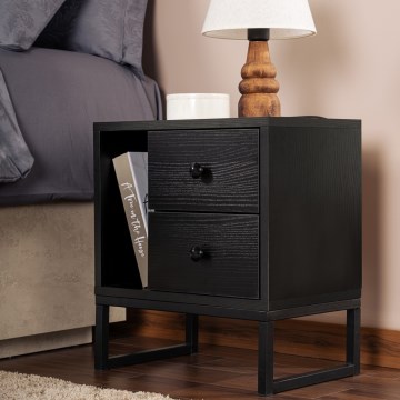 Noční stolek GLIMMER 45x30 cm černá