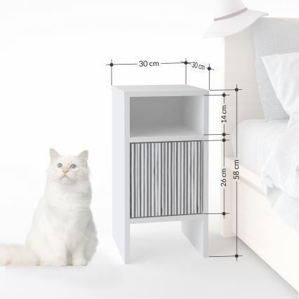 Noční stolek GRANDMA 58x30 cm bílá