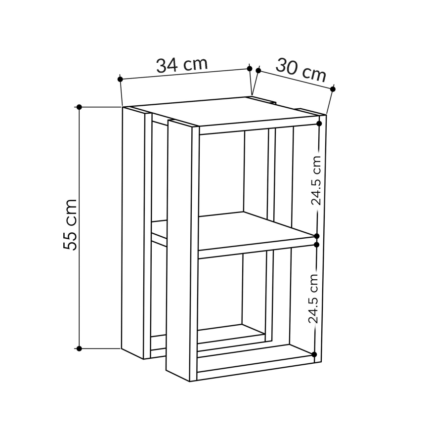 Noční stolek LONIE 55x30 bílá