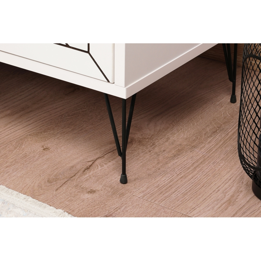 Noční stolek LUNA 50x40 cm bílá