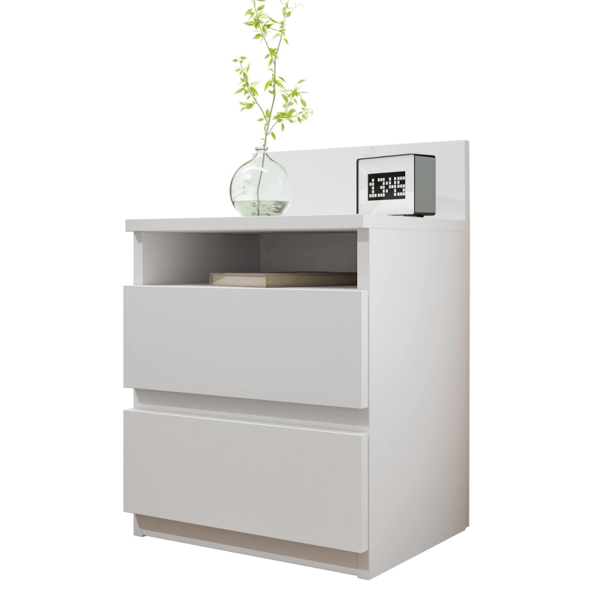 Noční stolek MALWA 40x32 cm bílá