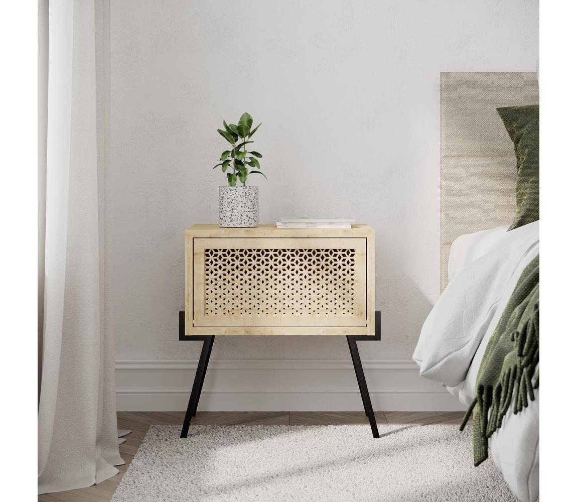 Asir Noční stolek NAIVE 51x48 cm béžová AS0923