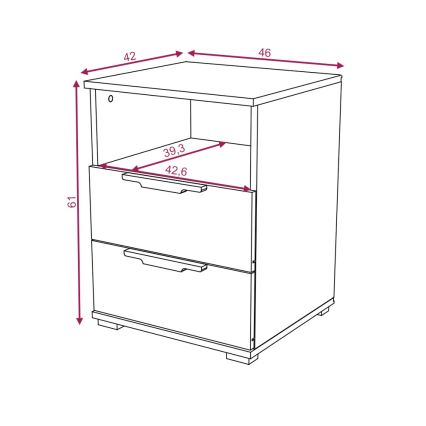 Noční stolek NED dub wotan