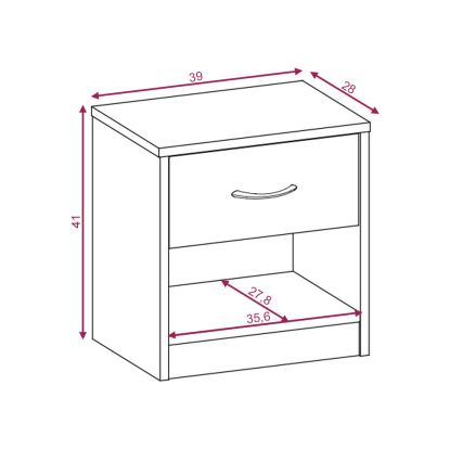 Noční stolek NED dub wotan