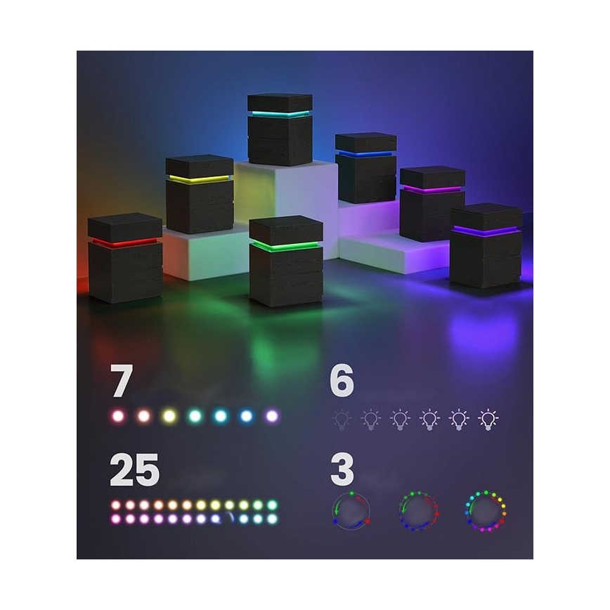 Noční stolek s podsvícením SMARTIE 40x35 cm černá