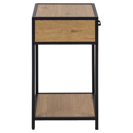 Noční stolek SARON 42x35 cm dub/černá