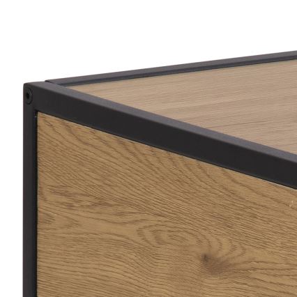 Noční stolek SARON 42x35 cm dub/černá