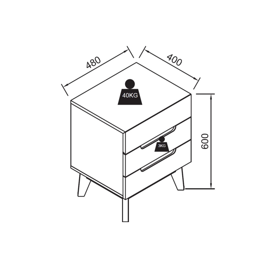 Noční stolek SINIRA bílá