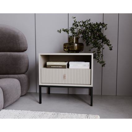 Noční stolek SUE 54x39 cm béžová/kašmír