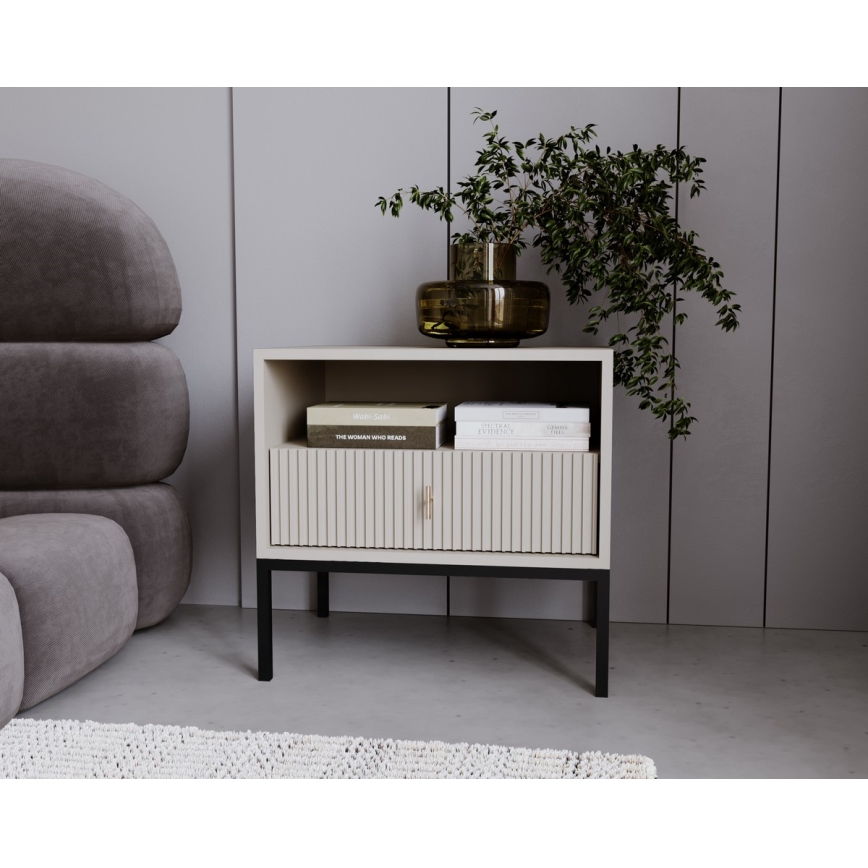 Noční stolek SUE 54x39 cm béžová/kašmír