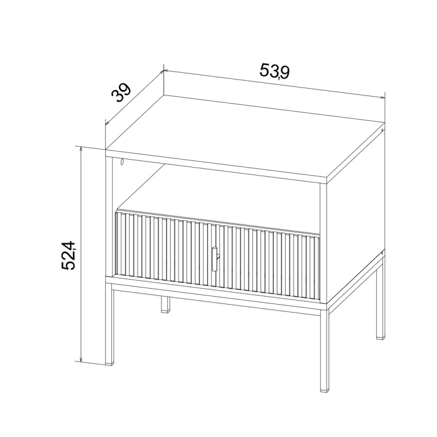 Noční stolek SUE 54x39 cm černá