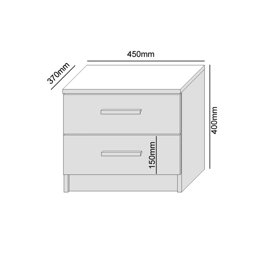 Noční stolek TOD 45x37 cm bílá