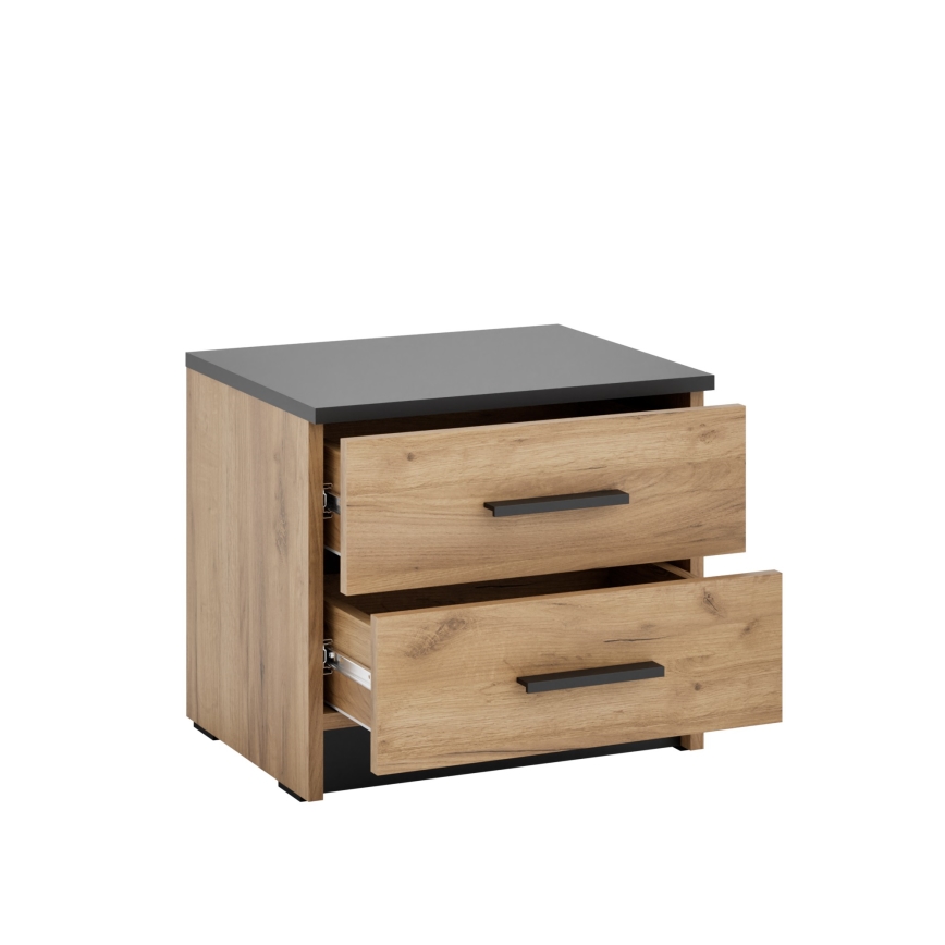 Noční stolek TOD 45x37 cm dub craft/černá