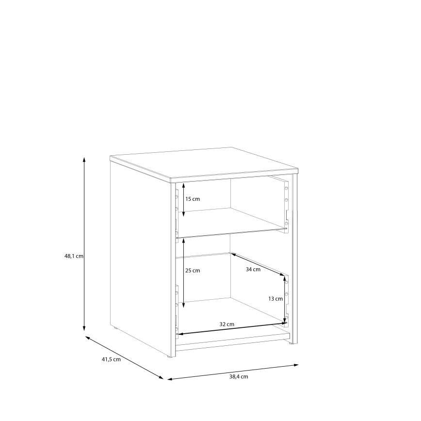 Noční stolek URO 48x39 cm dub artisan/bílá