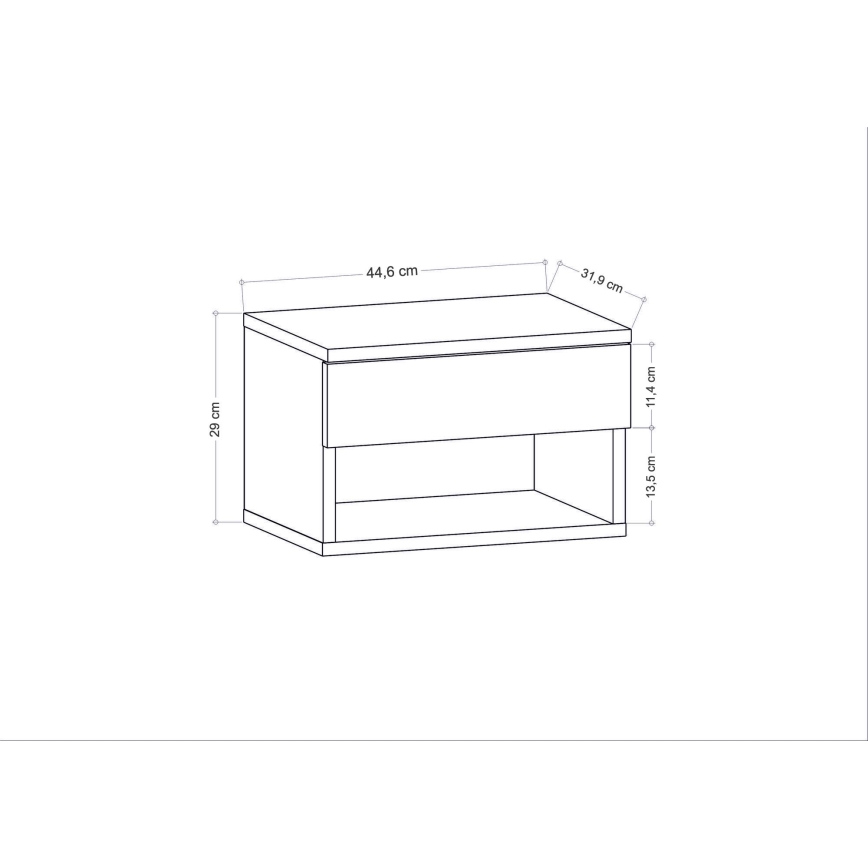 Noční stolek VETRA bílá