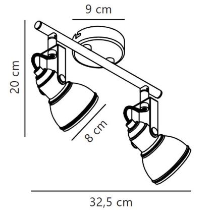 Nordlux - Bodové svítidlo ASLAK 2xGU10/35W/230V černá