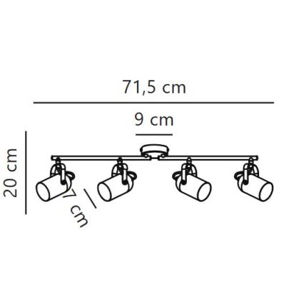 Nordlux - Bodové svítidlo LOTUS 4xE14/40W/230V