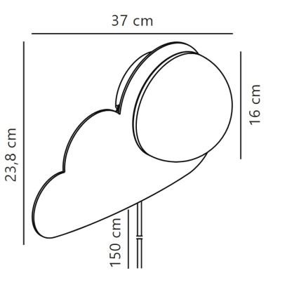 Nordlux - Dětské nástěnné svítidlo SKYKU CLOUD 1xE14/25W/230V mrak