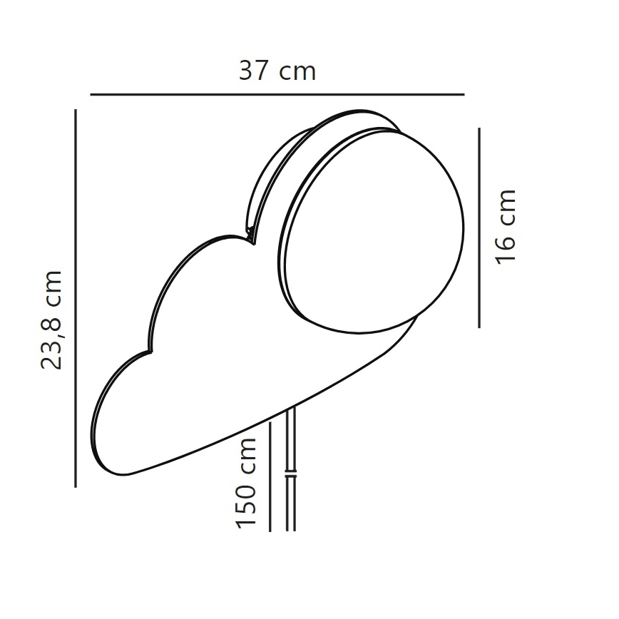 Nordlux - Dětské nástěnné svítidlo SKYKU CLOUD 1xE14/25W/230V mrak