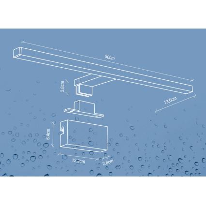 Nordlux - LED Koupelnové osvětlení zrcadla MARLEE LED/8,9W/230V IP44 4000K 50 cm černá