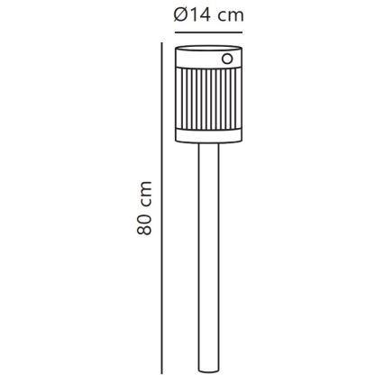 Nordlux - LED Solární lampa COUPAR LED/3,2W/5V 3000K IP44 černá