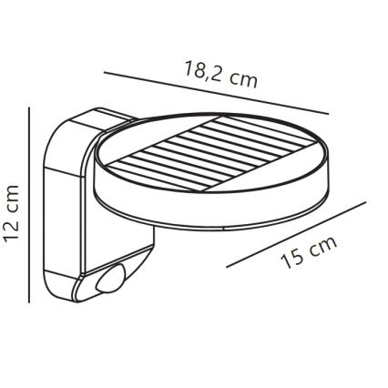Nordlux - LED Solární nástěnné svítidlo se senzorem RICA LED/5W/3,7V IP44 kulatý