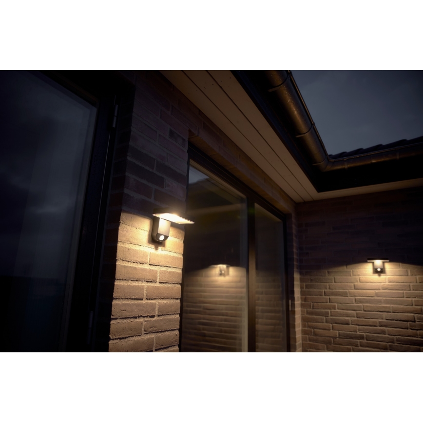 Nordlux - LED Solární nástěnné svítidlo se senzorem RICA LED/5W/3,7V IP44 hranatý