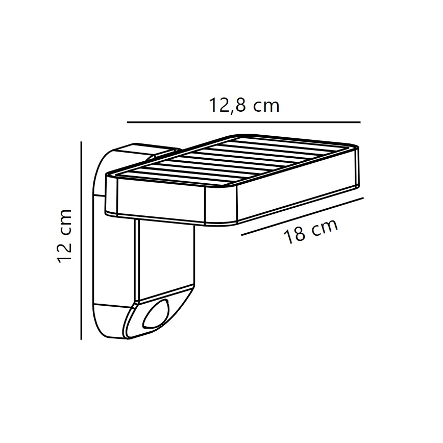 Nordlux - LED Solární nástěnné svítidlo se senzorem RICA LED/5W/3,7V IP44 hranatý