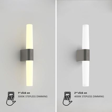 Nordlux - LED Stmívatelné koupelnové osvětlení zrcadla HELVA LED/9,5W/230V IP44 3000/4000K CRI 90 matný chrom