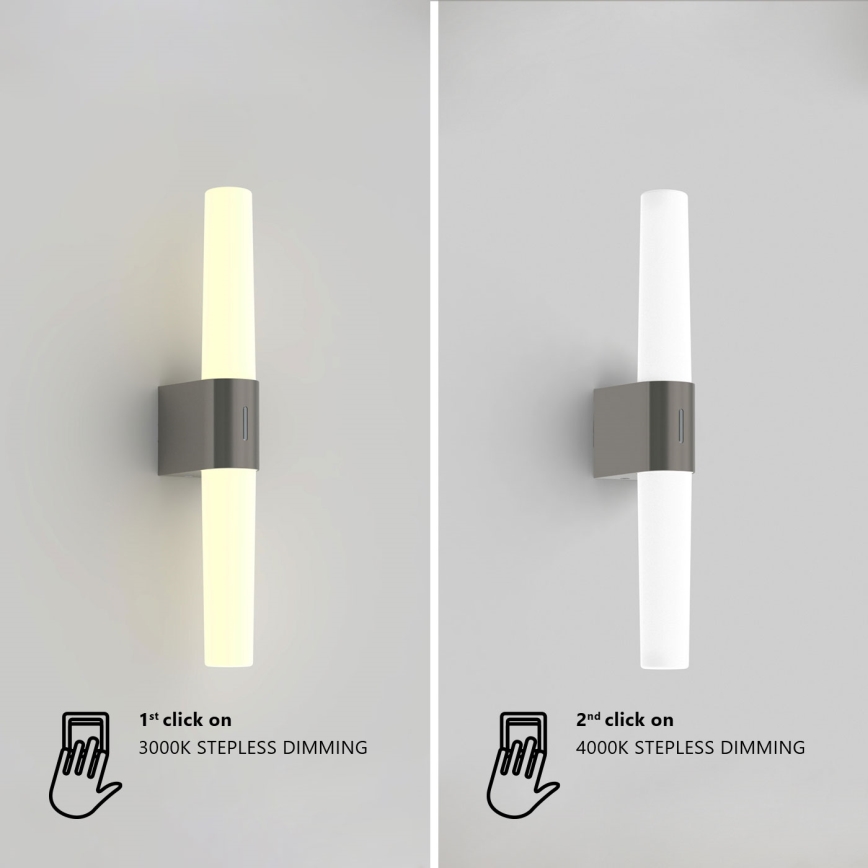 Nordlux - LED Stmívatelné koupelnové osvětlení zrcadla HELVA LED/9,5W/230V IP44 3000/4000K CRI 90 matný chrom