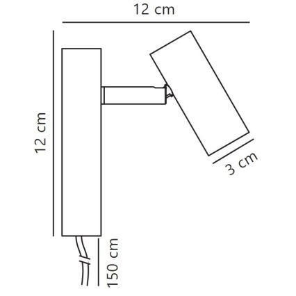 Nordlux - LED Stmívatelné nástěnné bodové svítidlo OMARI LED/3,2W/230V černá