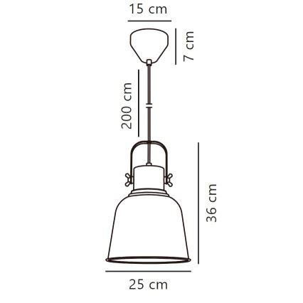 Nordlux - Lustr na lanku ADRIAN 1xE27/25W/230V pr. 25 cm šedá