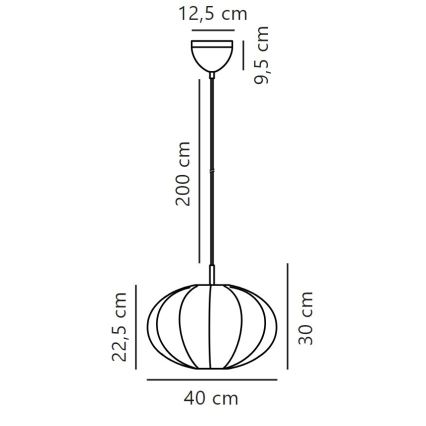 Nordlux - Lustr na lanku AERON 1xE27/40W/230V pr. 40 cm