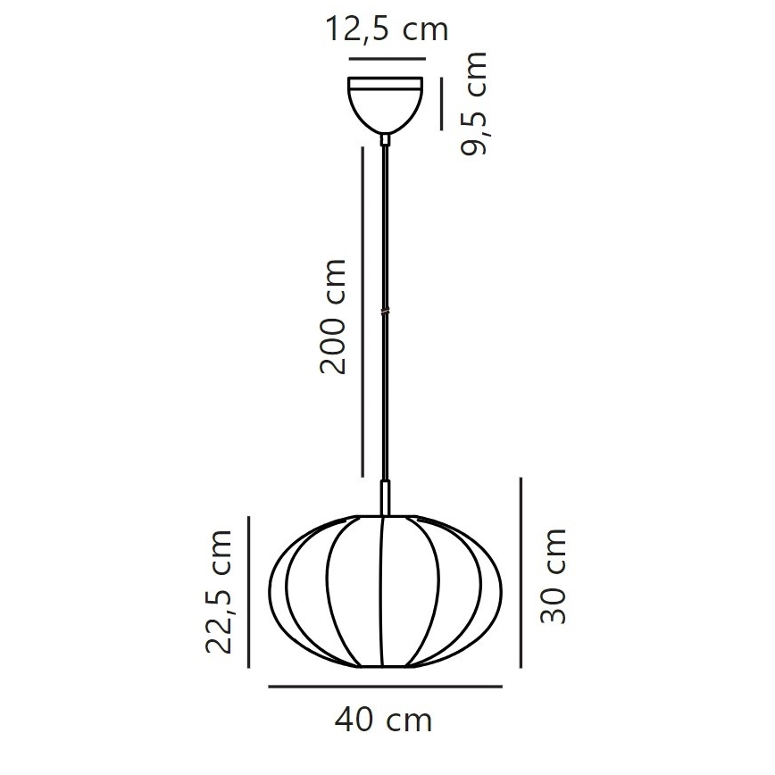 Nordlux - Lustr na lanku AERON 1xE27/40W/230V pr. 40 cm
