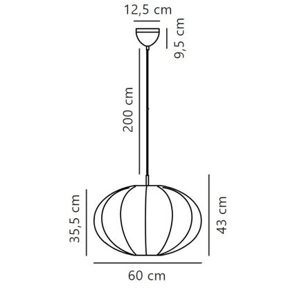 Nordlux - Lustr na lanku AERON 1xE27/40W/230V pr. 60 cm
