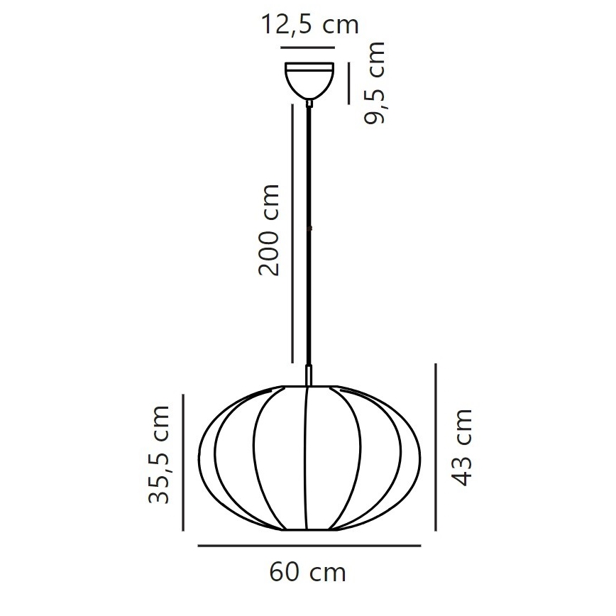 Nordlux - Lustr na lanku AERON 1xE27/40W/230V pr. 60 cm