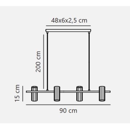 Nordlux - Lustr na lanku ALANIS 4xGU10/15W/230V mosaz