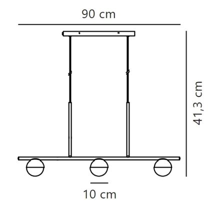 Nordlux - Lustr na lanku CONTINA 3xG9/5W/230V mosaz