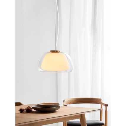Nordlux - Lustr na lanku JELLY 1xE27/40W/230V bílá/čirá pr. 39 cm