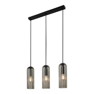 Nordlux - Lustr na lanku MIELLA 3xE27/25W/230V černá/kouřová