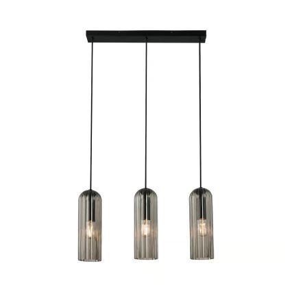 Nordlux - Lustr na lanku MIELLA 3xE27/25W/230V černá/kouřová