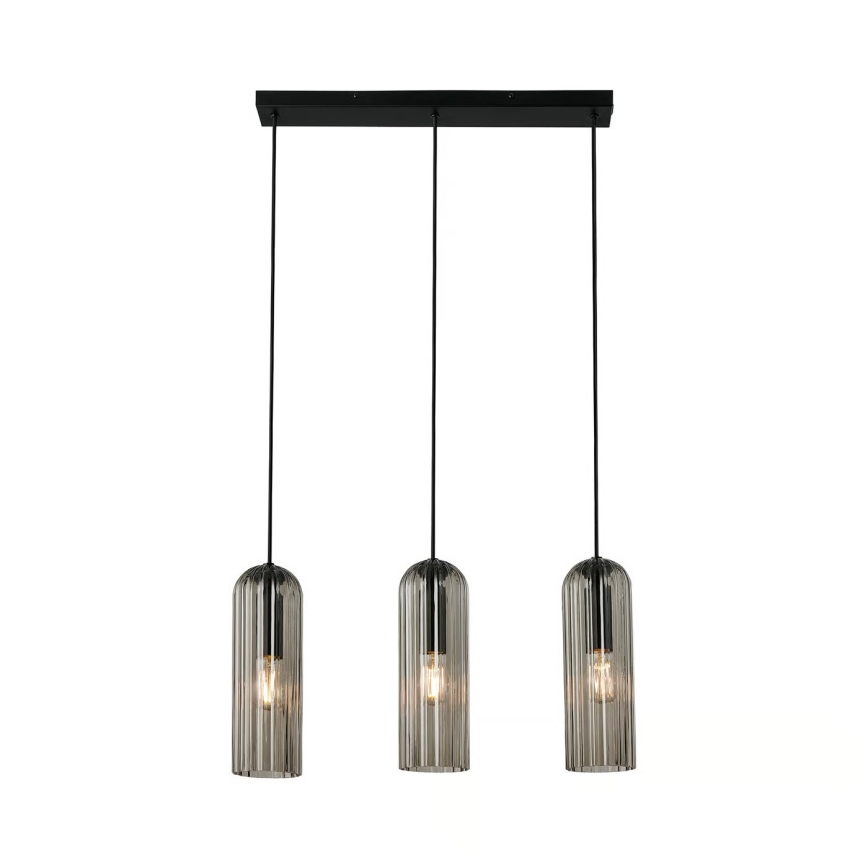 Nordlux - Lustr na lanku MIELLA 3xE27/25W/230V černá/kouřová